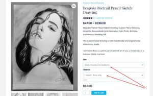 custom pencil portrat ordering process