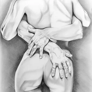 couple nude costome drawing portrait